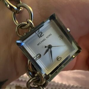 SOLD!!! NOT FOR SALE Michael Kors Vintage Y2K Silver Chain Chunky Bracelet Watch